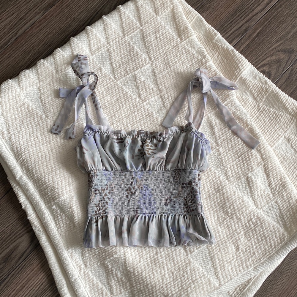 Printed Aritzia Ballad camisole.